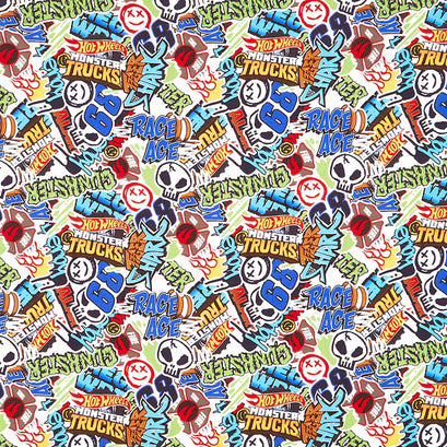 Hot Wheels Monster Trucks - Logos Multi Yardage
