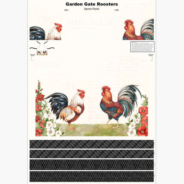 Garden Gate Roosters - Apron Multi Panel Primary Image
