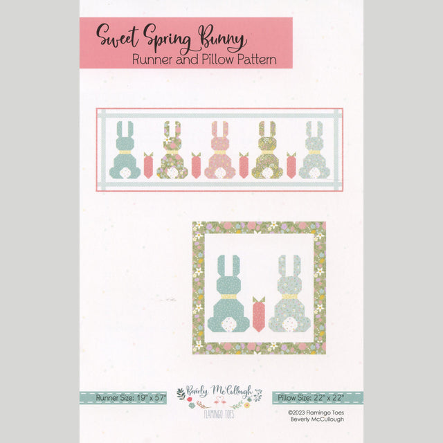 Sweet Spring Bunny Table Runner & Pillow Pattern Primary Image