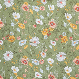 Woodland and Wildflowers - Wildflower Wonder Stones Moss Yardage