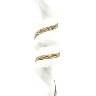 Emmaline #3 Zippers-by-the-Yard - White with Copper