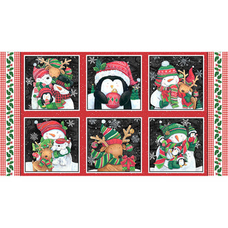 Feeling Frosty - Snowman and Reindeer Blocks Multi Panel