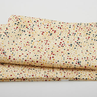 Star Sprinkle - Hearts, Dots & Stars Beige Gold 2 Yard Cut