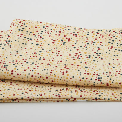 Star Sprinkle - Hearts, Dots & Stars Beige Gold 2 Yard Cut