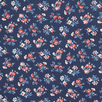 Victory Garden - Tossed Small Vintage Florals Navy Yardage
