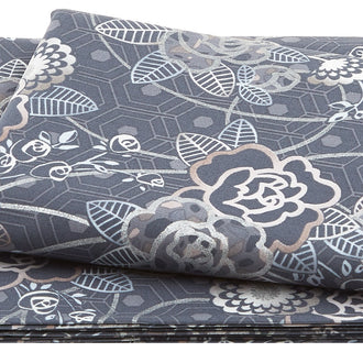 Silverstone: Neutral Dawn - Steel Floral Metallic 2 Yard Cut