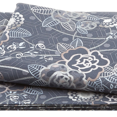Silverstone: Neutral Dawn - Steel Floral Metallic 2 Yard Cut