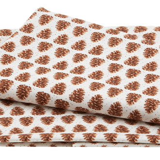 Little Ones - Pine cones White/Brown 2 Yard Cut