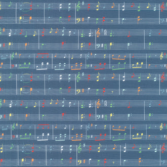 Sweet Melodies - Music Notes Navy Yardage