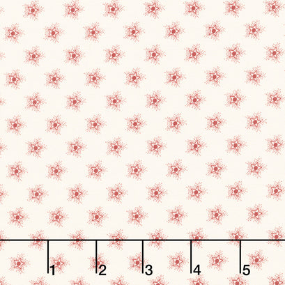 American Gatherings II - Star Sparkle Dove Heart Red Yardage