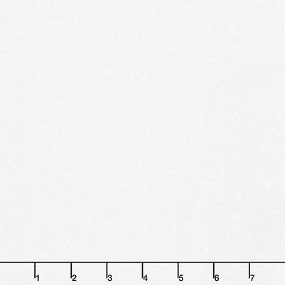 Wilmington Essentials - Sew Happy Safety Pins White on White Yardage