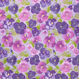 Pansy's Posies - Main Pansy Lavender Yardage