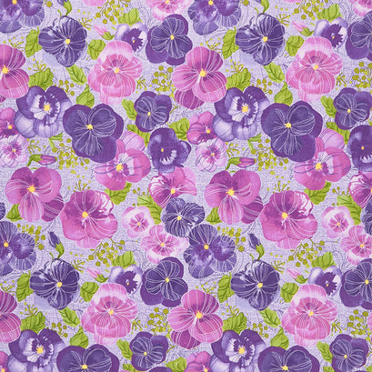 Pansy's Posies - Main Pansy Lavender Yardage