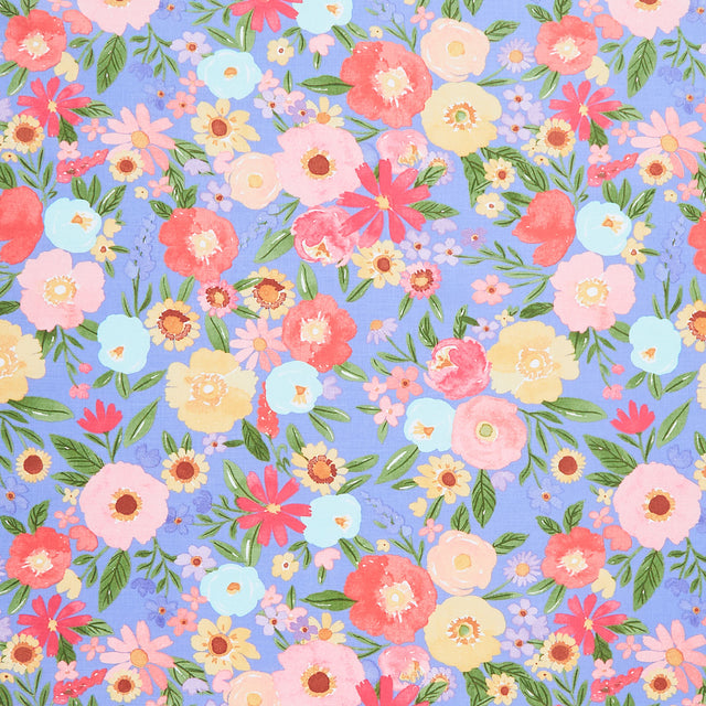 Flora No. 6 - Floral Main Periwinkle Yardage Primary Image