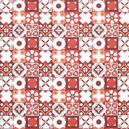 Wild Rose - Tiles Red Yardage Primary Image