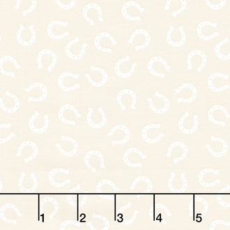 Ponderosa - Lucky Horseshoe Natural White Yardage