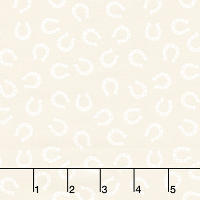 Ponderosa - Lucky Horseshoe Natural White Yardage