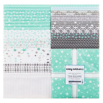Cozy Cotton Flannels - Sweet Mint Colorstory Ten Squares