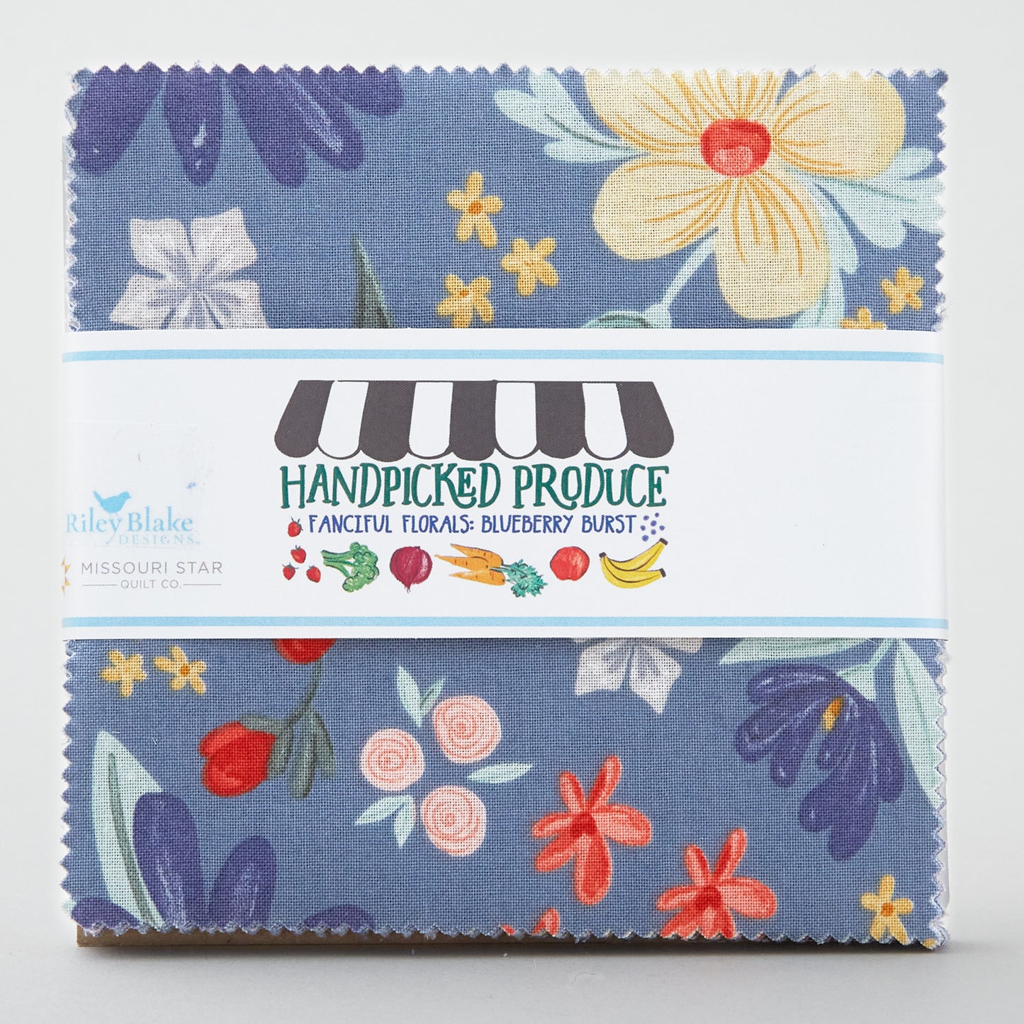 Handpicked Produce - Fanciful Florals Blueberry Burst 5" Stackers 24 pcs. Alternative View #1