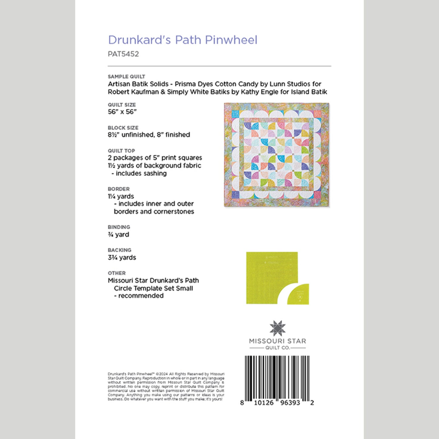 Digital Download - Drunkard's Path Pinwheel Quilt Pattern by Missouri Star Alternative View #1