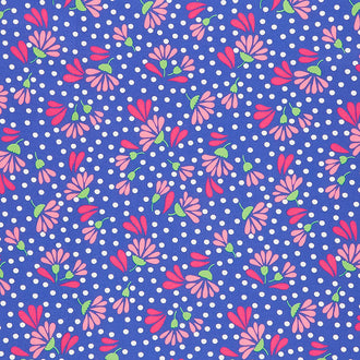 Picnic Pop! - Wild Flowerberry Royal Blue Yardage