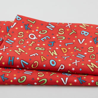 A to Zoo - Tossed Letters Red 2 Yard Cut