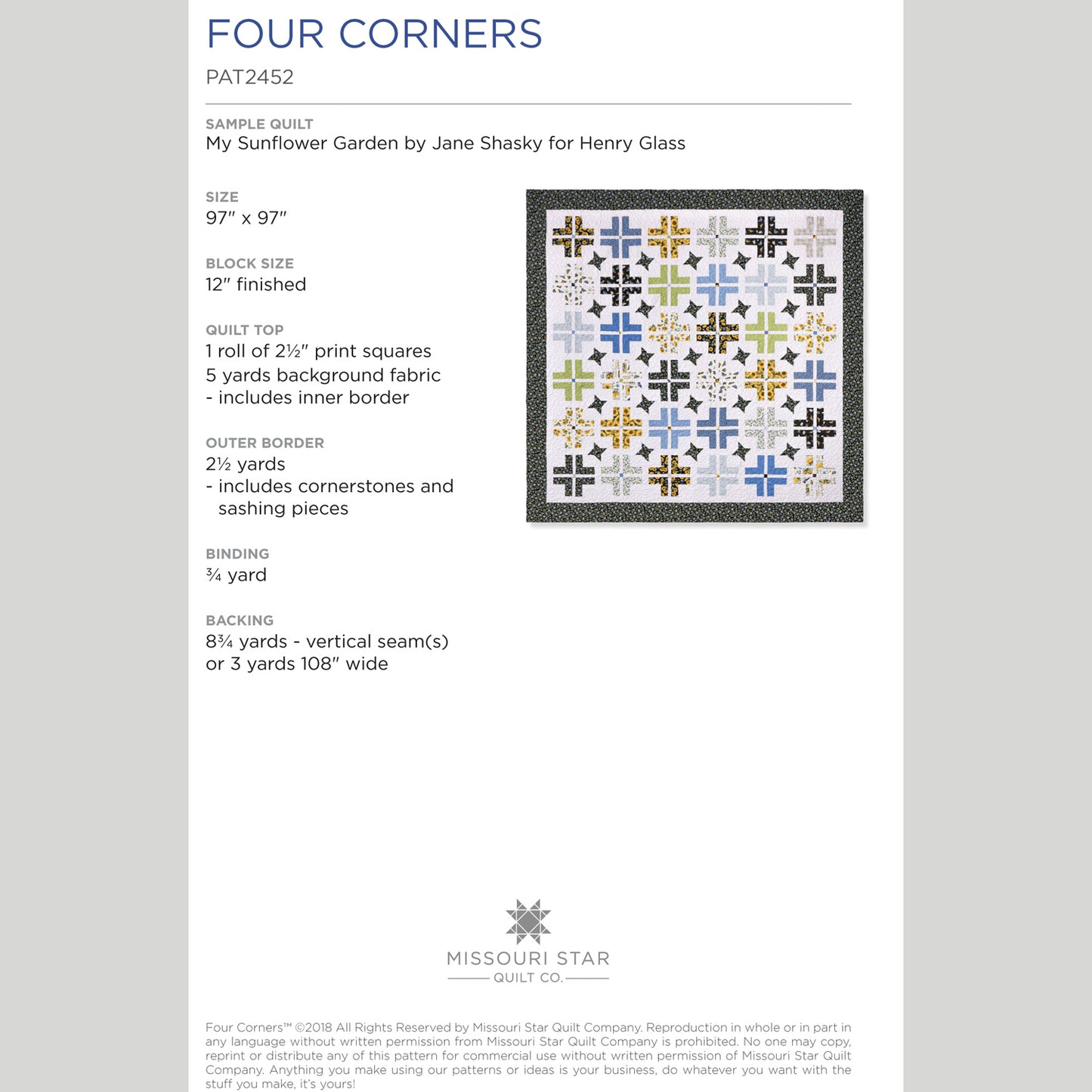 Digital Download - Four Corners Quilt Pattern by Missouri Star Alternative View #1