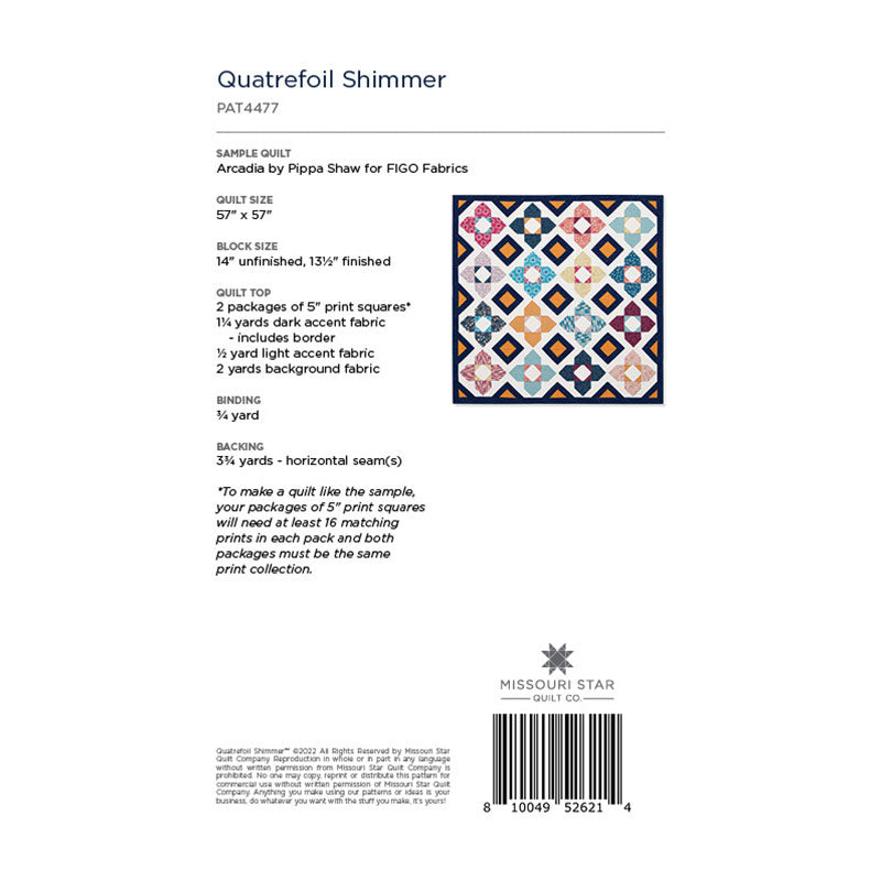 Quatrefoil Shimmer Quilt Pattern by Missouri Star Alternative View #1