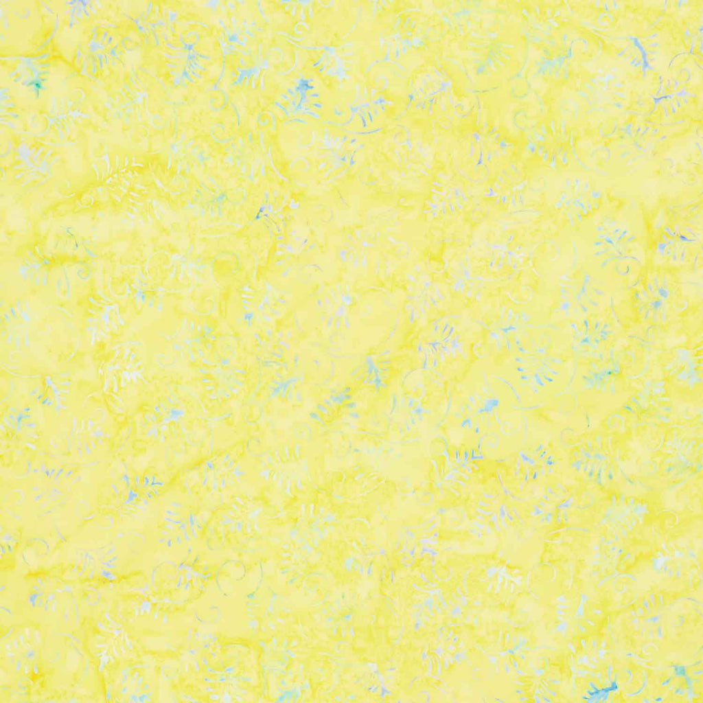 Tonga Batiks - Splash Scrolls and Ferns Yellow Yardage Primary Image