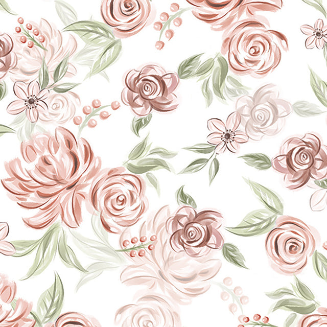 Cloud Cuddle® Print - Sweetflowers Rose Yardage Primary Image
