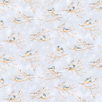 Bundle-Up - Chickadees Gray Yardage
