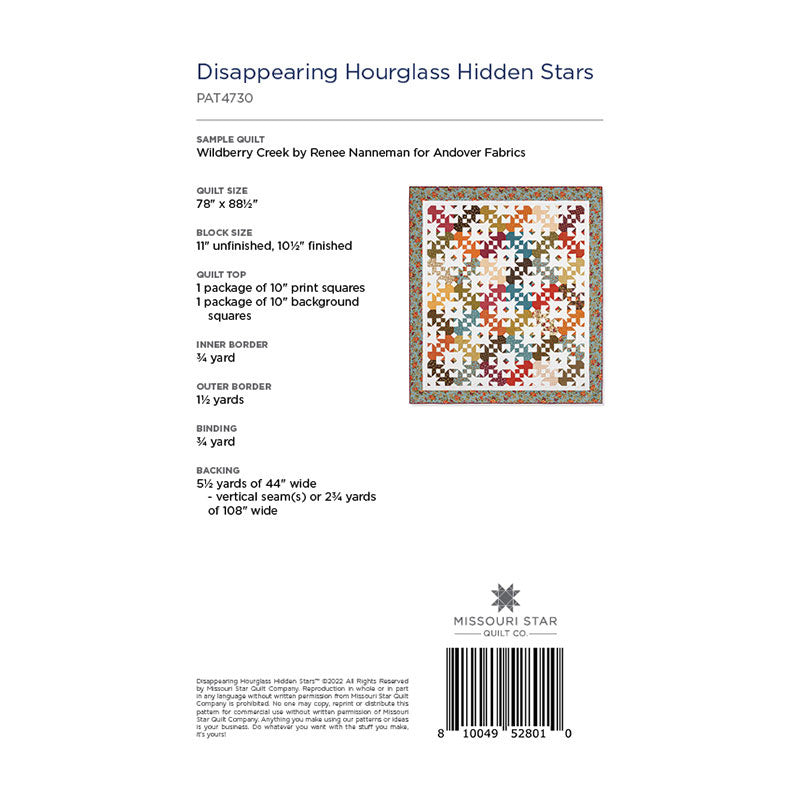Disappearing Hourglass Hidden Stars Quilt Pattern by Missouri Star Alternative View #1