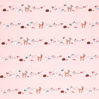 Pixie Noel 2 - Animals Pink Yardage