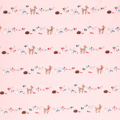 Pixie Noel 2 - Animals Pink Yardage