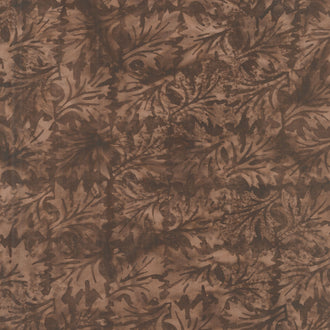 Morris Tiles Batiks - Square Leaves Brown Bronze Yardage