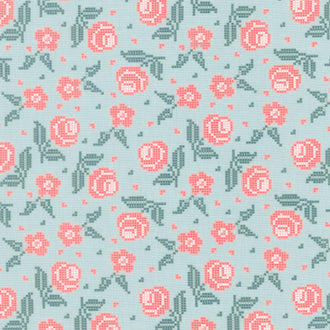 Afternoon Tea - Stitched Flowers Scrubs Yardage