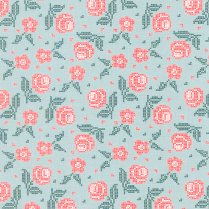 Afternoon Tea - Stitched Flowers Scrubs Yardage