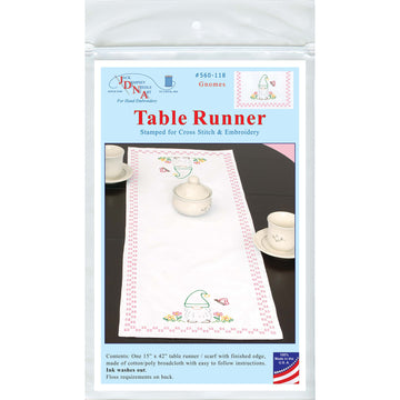 Gnomes Embroidery Table Runner Alternative View #2