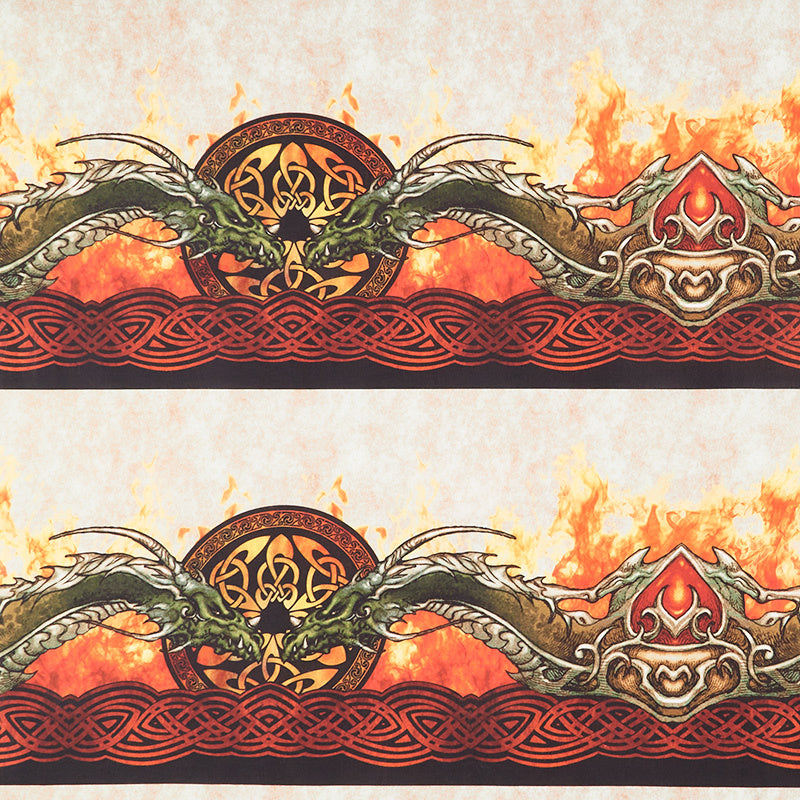 Dragons - Ancient Dragon Border Multi Yardage