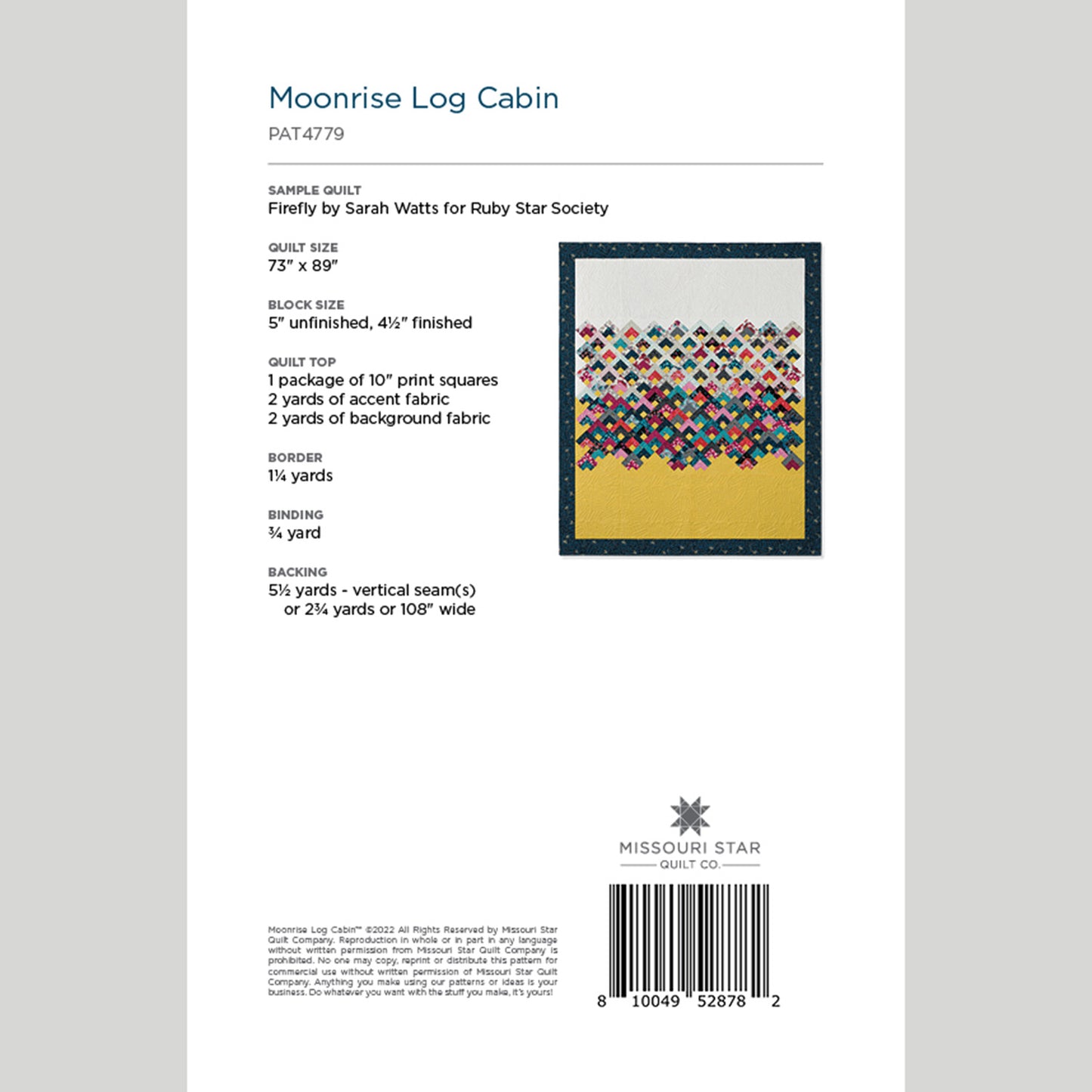 Digital Download - Moonrise Log Cabin Quilt Pattern by Missouri Star Alternative View #1