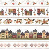 Home Sweet Home (Henry Glass) - Cross Stitch Border Stripe Cream Yardage Primary Image