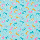 Whiskers - Playful Cats Teal Yardage Primary Image