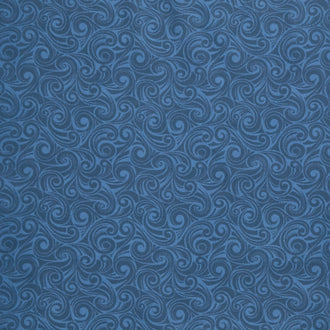 Snowfolks - Swirl Navy Yardage