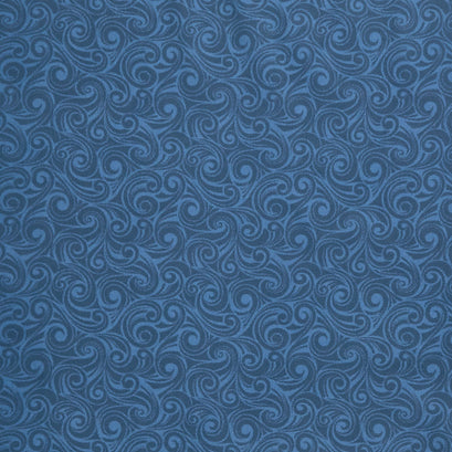 Snowfolks - Swirl Navy Yardage