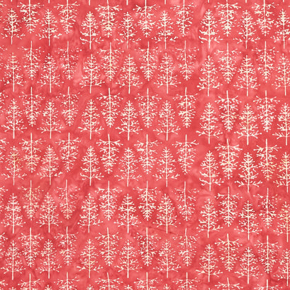 Holiday At Home Batiks - Tree Red Cherry Yardage