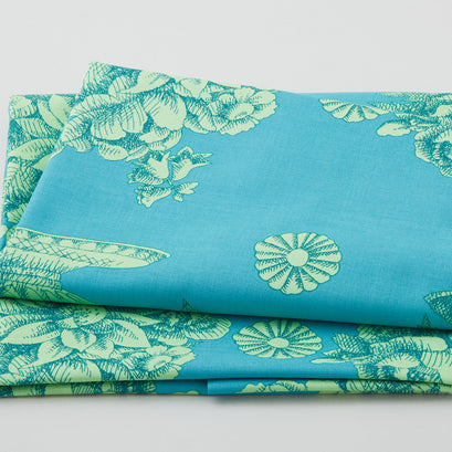 Kaffe Fassett - Stash Stone Flower Turquoise 2 Yard Cut