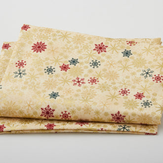 Star Sprinkle - Snow Crystals Beige Gold 2 Yard Cut
