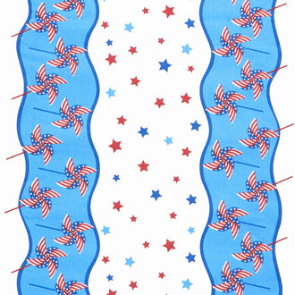 Classic Retro Toweling - Patriotic Pinwheel Parade 16" Toweling Yardage