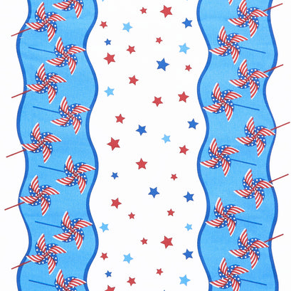 Classic Retro Toweling - Patriotic Pinwheel Parade 16" Toweling Yardage