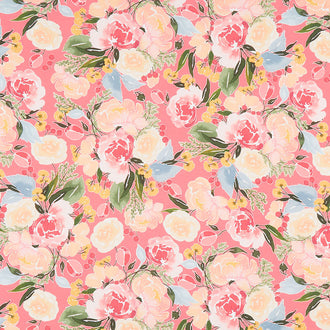 Mon Cheri - Floral Raspberry Yardage